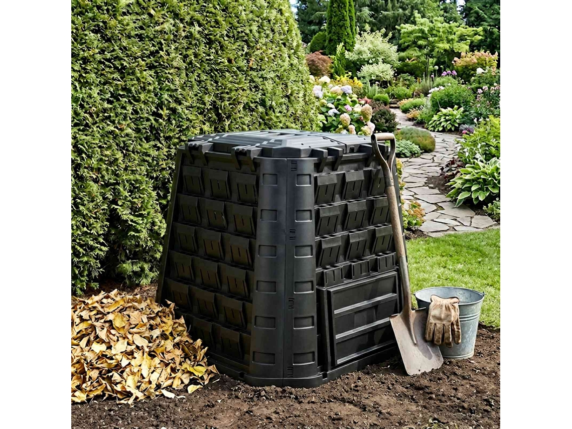 Vidaxl Compostor De Jardim Preto 91 X 91 X 83 Cm 100% Pp