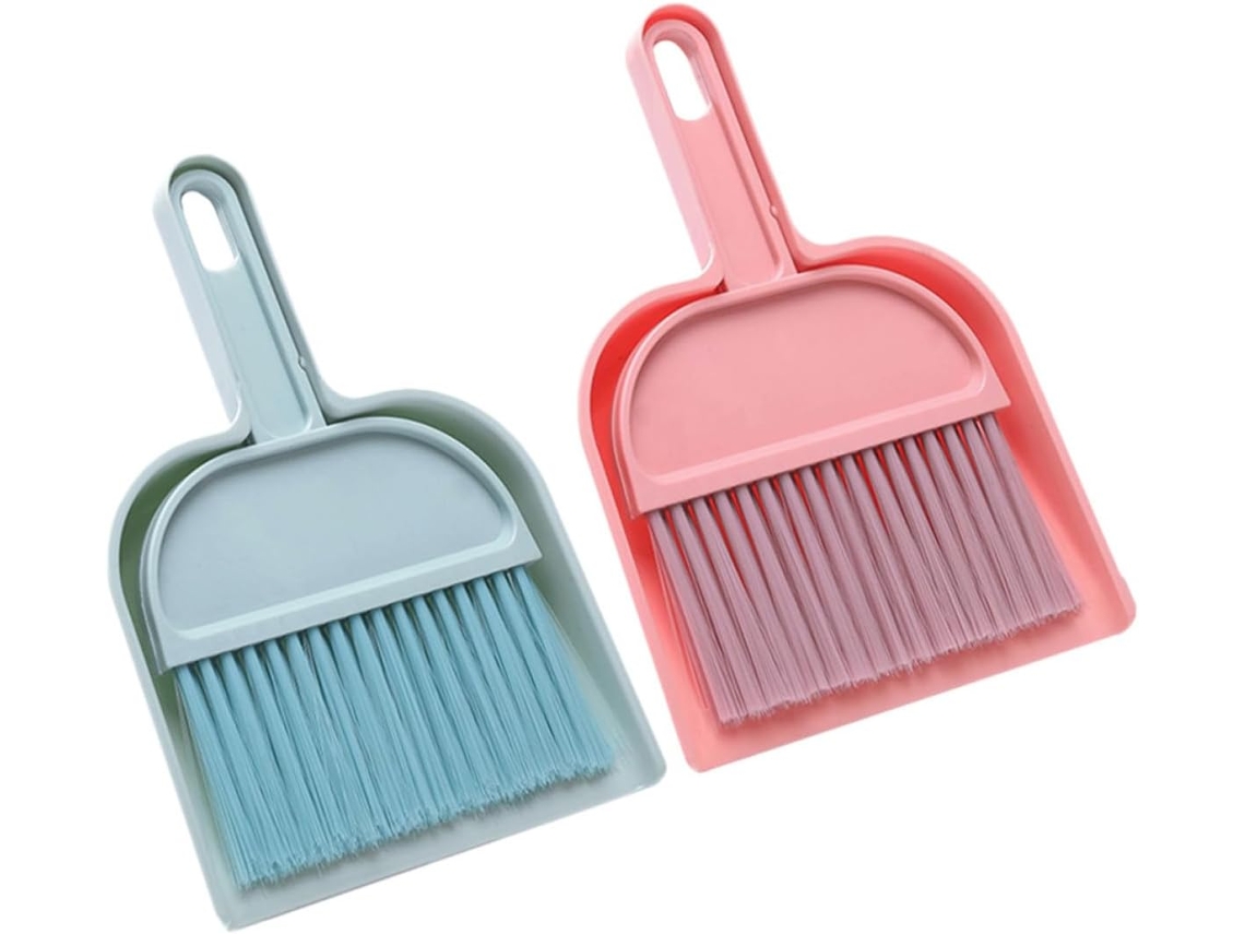 Conjunto De 2 Mini Vassouras E Pás Lixo Portáteis Para Mesa, Pp