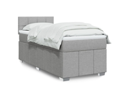 Vidaxl Cama Com Molas/colchão 80x200 Cm Tecido Cinza-claro