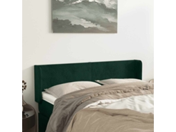 Cabeceira De Cama | Painel De Cama C/ Abas Tecido 147x16x78/88cm Verde-escuro