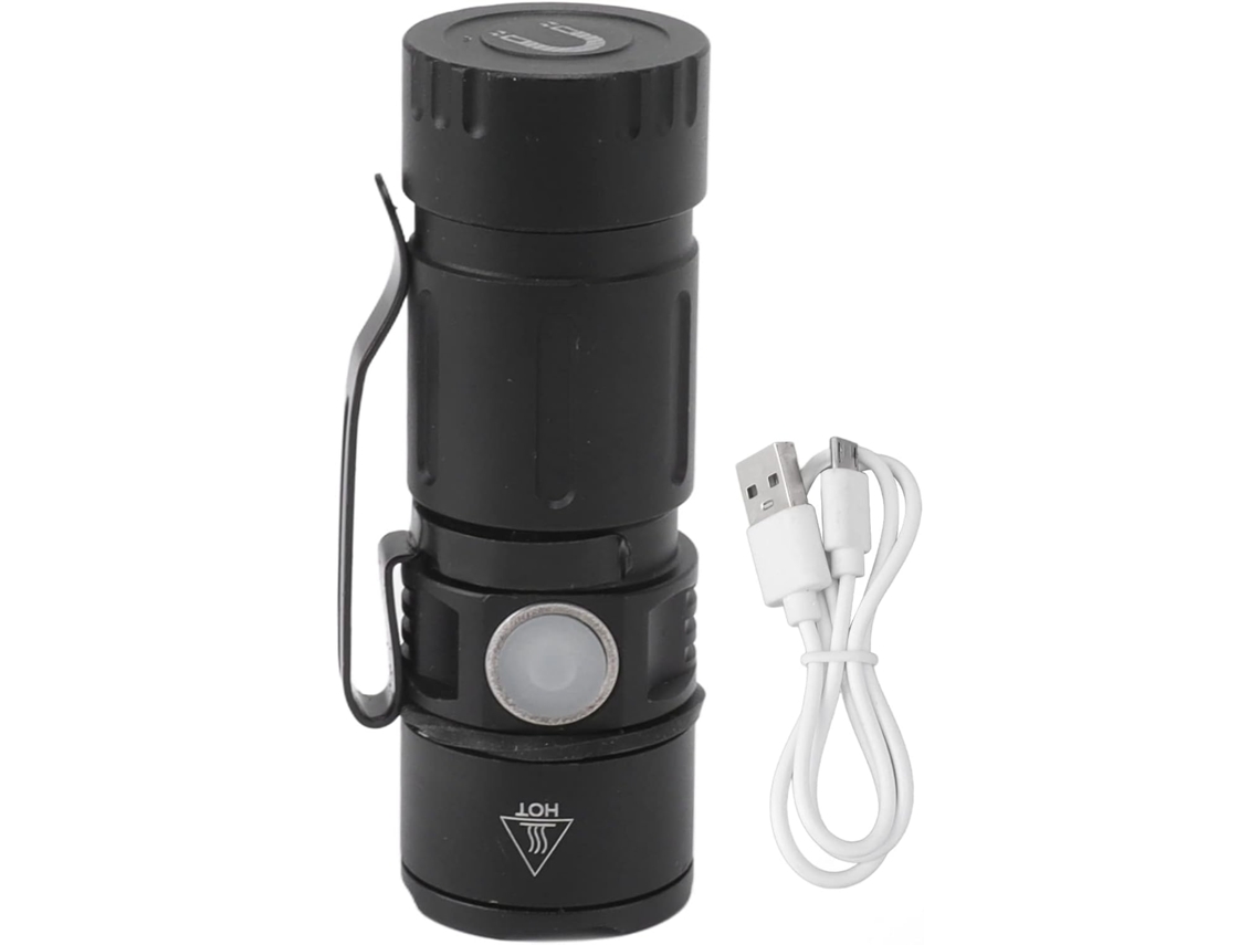 Lanterna Pequena Recarregável Via Usb, 5 Modos, 1000 Lúmens, À Prova