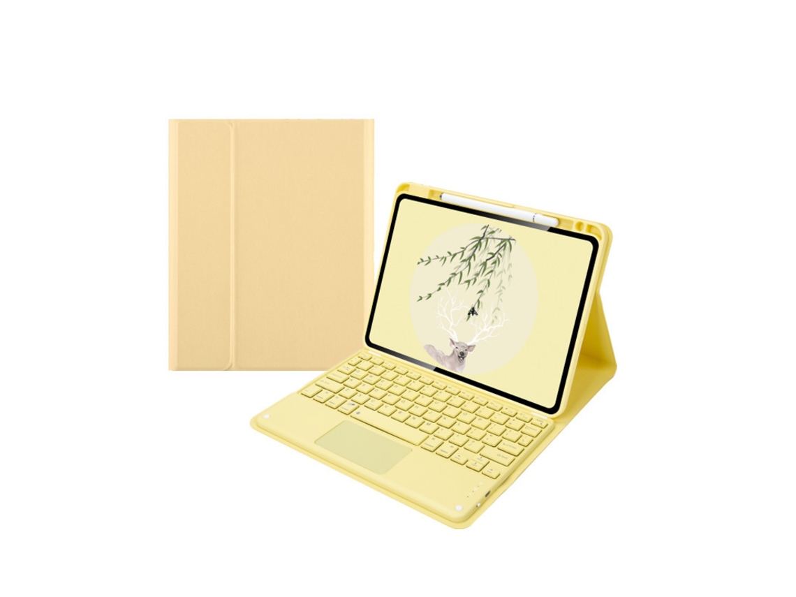 Capa Com Teclado Para Ipad 7/8/9 Polegadas, Com Teclado Magnético Touch (amarelo) Cuich (10,2)