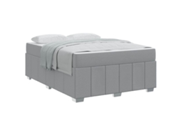 Estrutura da Cama Cinzento claro 140 X 200 Cm Tecido MAISON EXCLUSIVE
