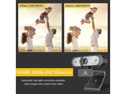 Lurelia Webcam Vsm-673, Full Hd 1080p, Microfone, Preto, Usb, Imagem Nítida, Para Pc E Videochamadas