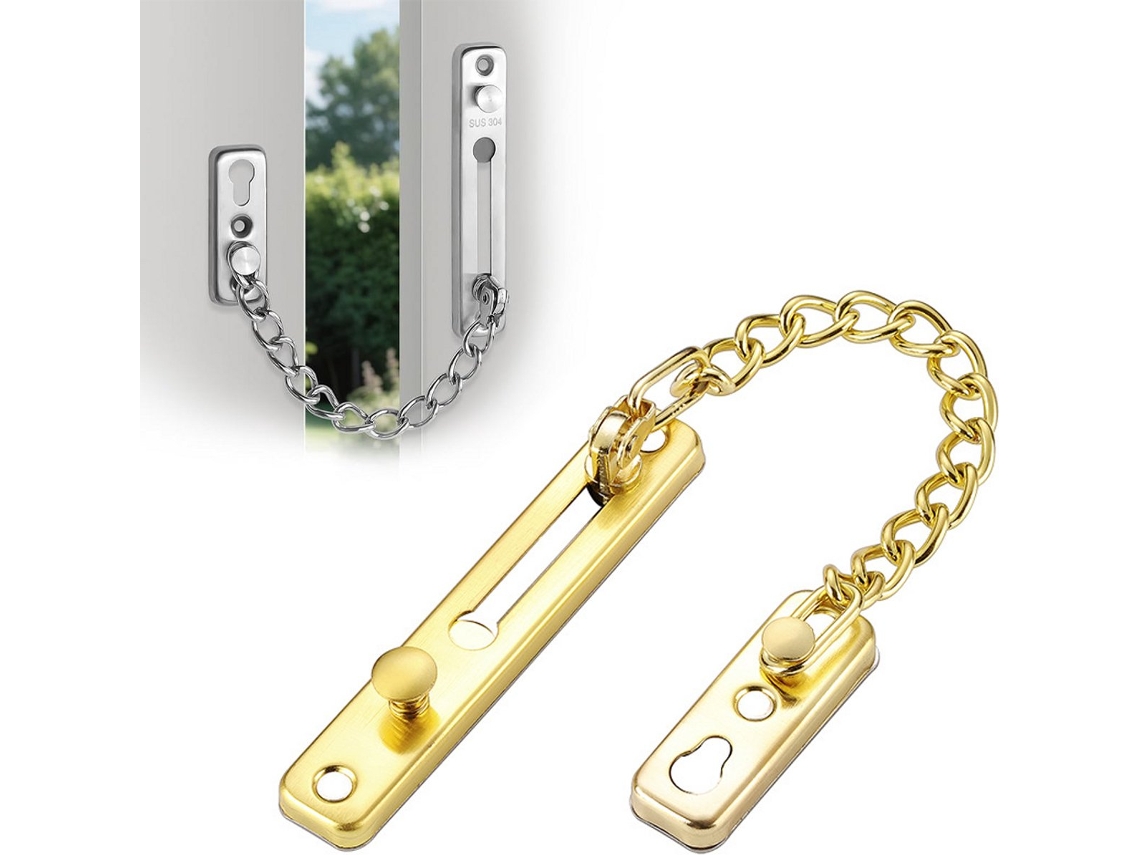 Batente De Porta Antifurto, Corrente Segurança Para Porta, Trava Antifurto Portas, Porta.