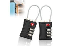 Cadeado Para Bagagem, Cor Preto, Combinação De 3 Dígitos, Padrão Tsa, Em Abs, Segurança Portátil Para Mala, Mochila E Armário Em Deslocações