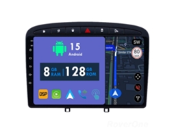 Auto Rádio Carro Bluetooth Autoradio 8GB RAM 128G ROM CarPlay Navegação GPS Ecrã Táctil RoverOne para Peugeot RCZ 308 SW 2007-2015 408 2012-2020