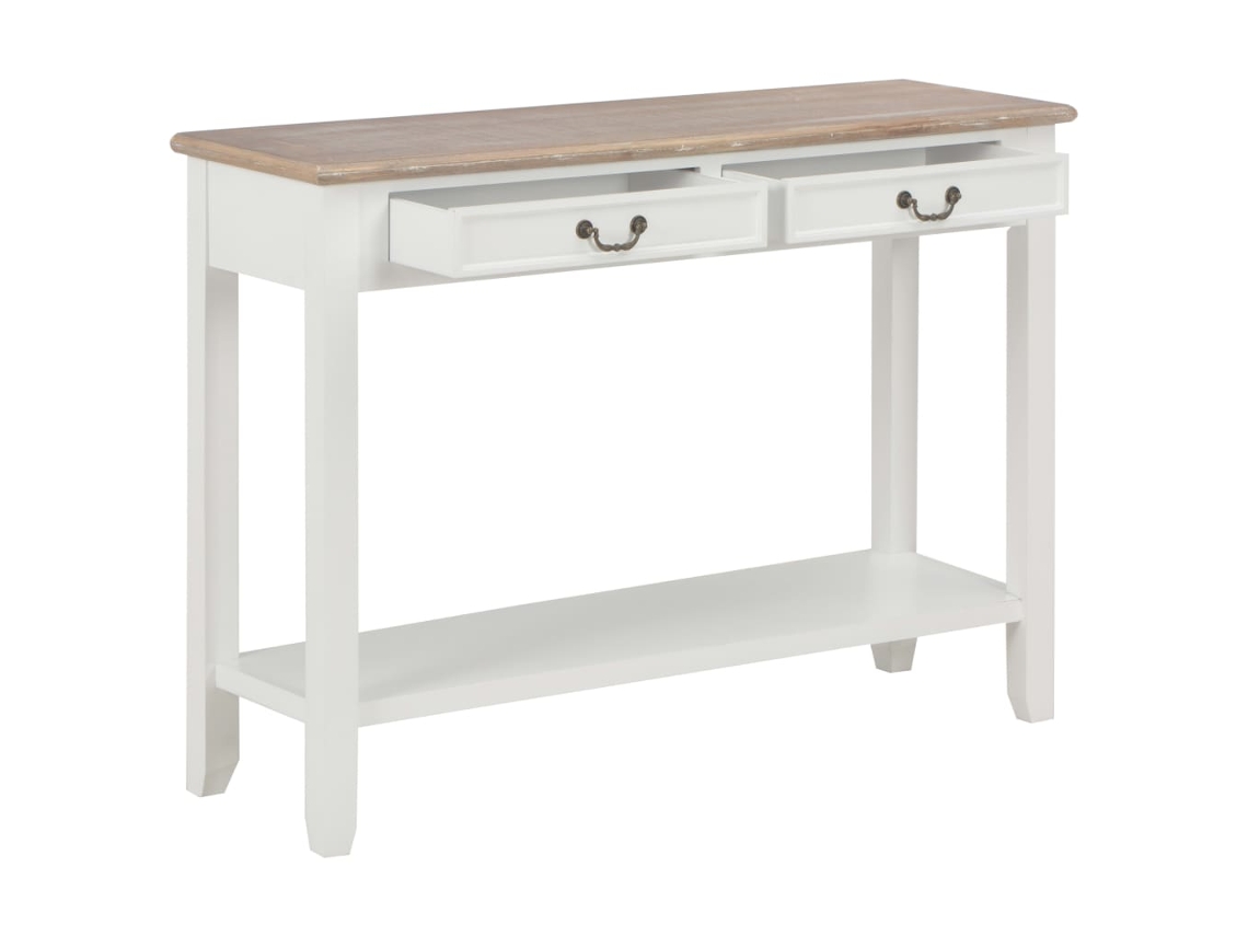 Mesa Consola 110x35x80 Cm Madeira Branco Lovely Home