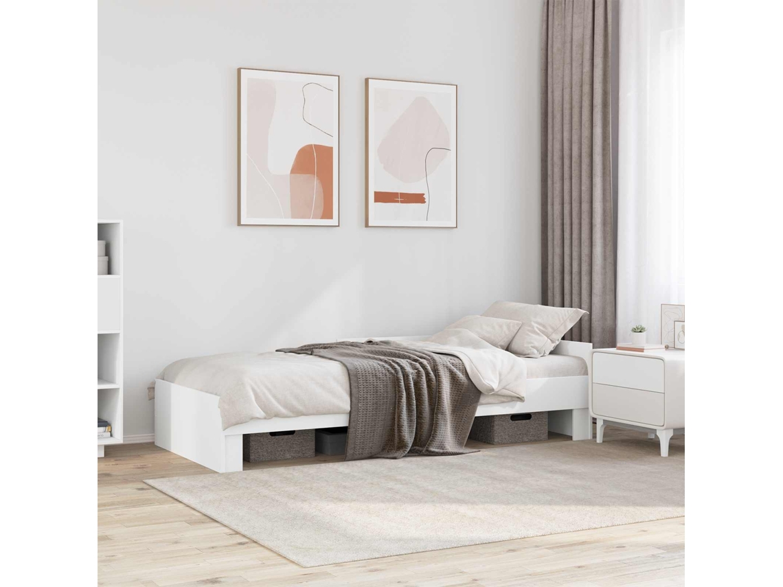 Vidaxl Estrutura De Cama Com Cabeceira Branco 80 X 200 Cm
