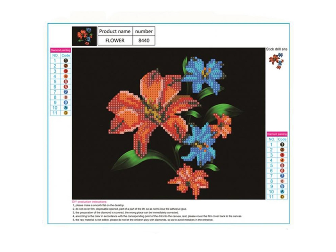 Pintura De Diamante (flor 30*25cm) Eoocoo