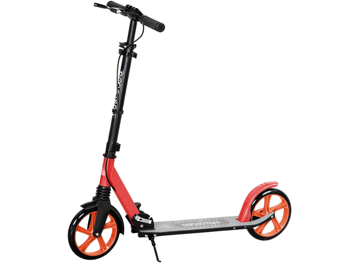 Trotinete MDUG dobrável, guiador ajustável, rodas 200mm, amortecimento, carga até 100kg, vermelho