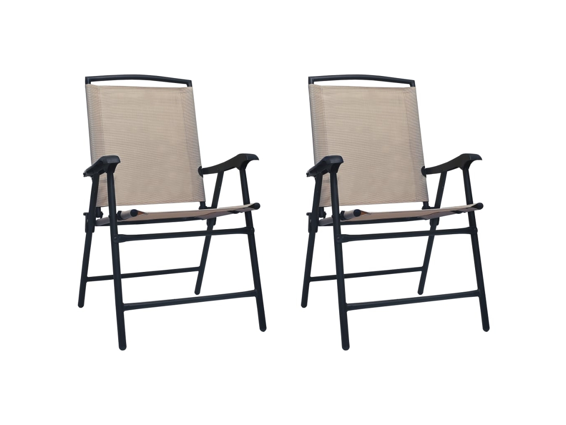 Folding Chair, Folding Chairs Vidaxl Cinzento-acastanhado Tecido (n/a)