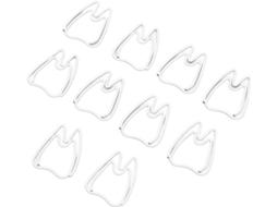 Pacote com 100 clipes de papel macios em formato dentado, clipes de metal para uso fora da mesa e na escola, leves e resistentes.