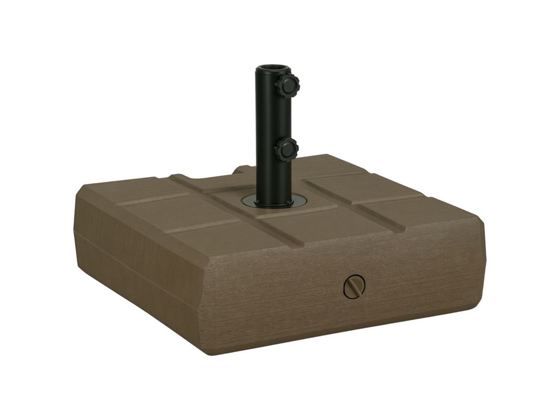 Base Guarda sol C/ Alça Hdpe/aço, 49x49x36,5cm, Marrom. DECORALAR TECH