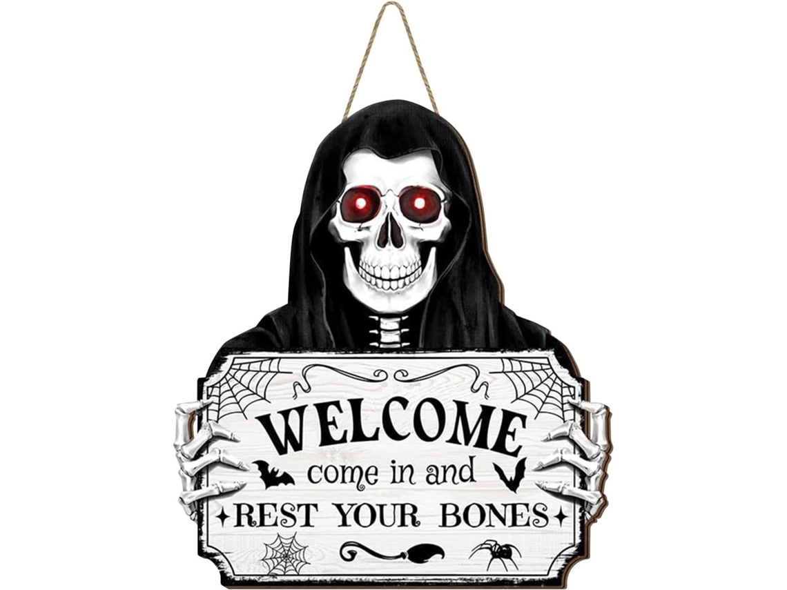 Placa De Boas-vindas De Halloween, Enfeite Festivo De Madeira Para Pendurar |