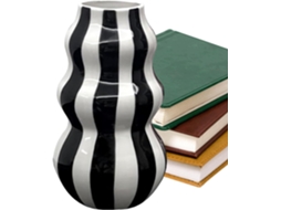 Vaso De Cerâmica Para Flores Vaso Para Quarto Recipiente Decorativo Listrado Para Flores, Ideal Gokoco