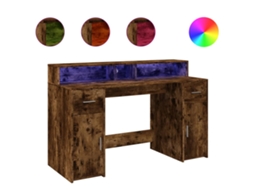 Secretária Luzes Led Derivadas da Madeira Carvalho Fumado MAISON EXCLUSIVE (140x55x91 cm)