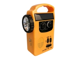 Rádio Portátil AQUAFORGE com Manivela, Bateria 1600mAh, Dab+, Bt, Fm, Alarme SOS e Luz de Leitura