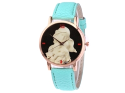 Relógio unissex para meninos e meninas, pulseira moderna e casual em couro PU (verde menta)