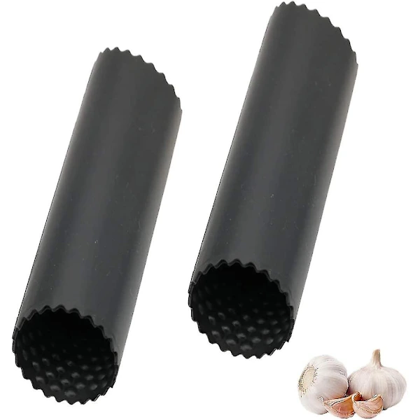 Descascador De Alho, Pacote Com 2 Unidades, Descascador De Alho Em Rolo, Utensílio De Cozinha, Preto