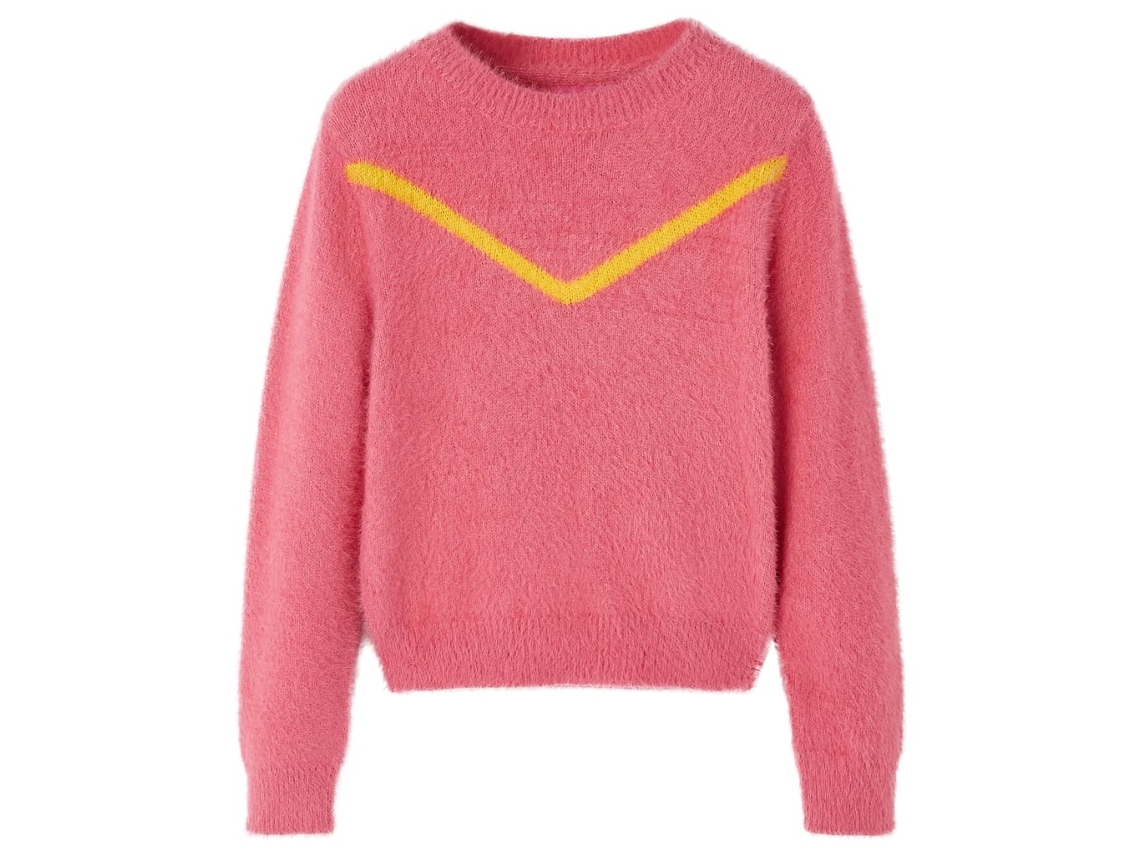 Camisola De Malha Para Criança Rosa-velho 128