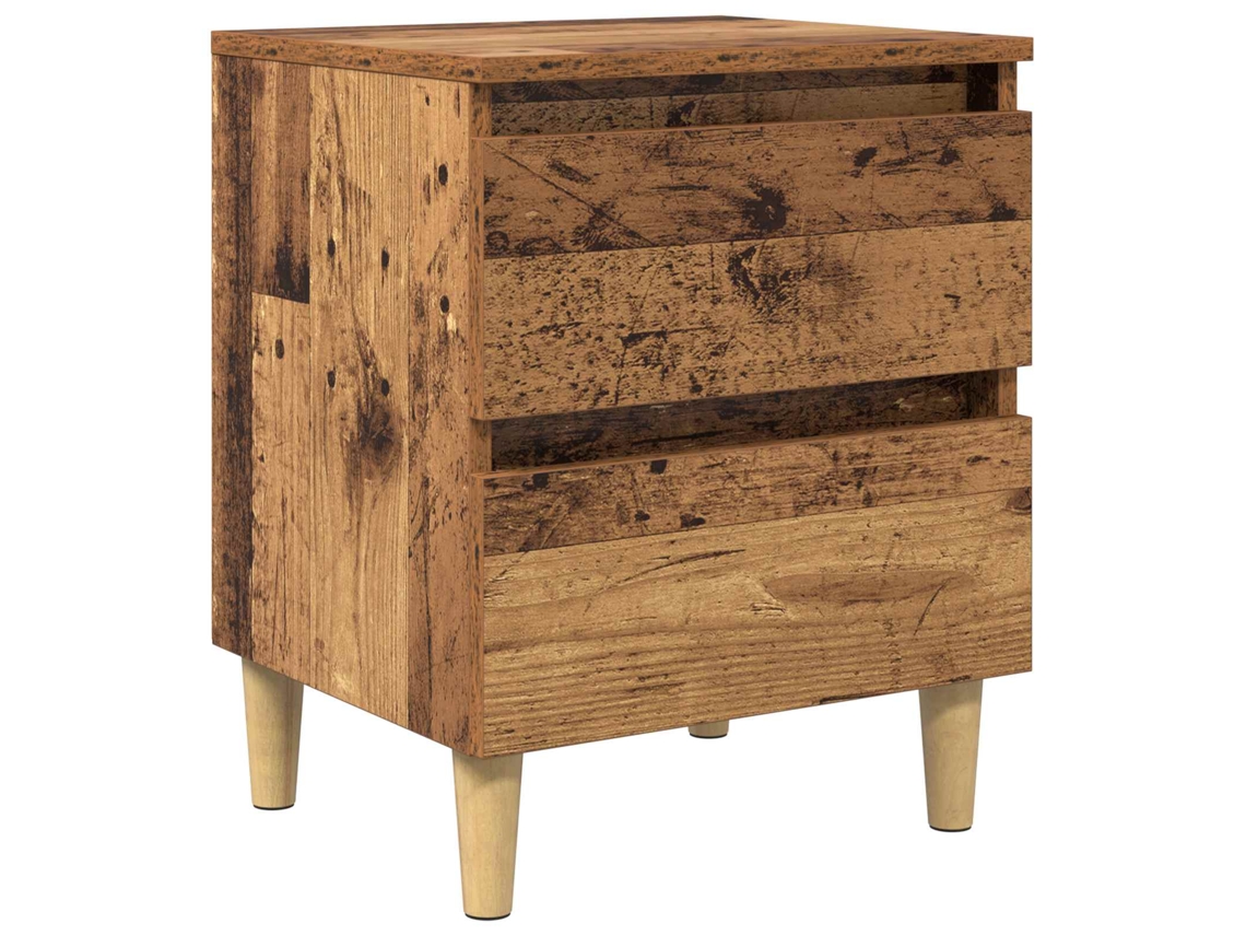 Vidaxl Armário De Cama Madeira Antiga 40 X 35 X 50 Cm