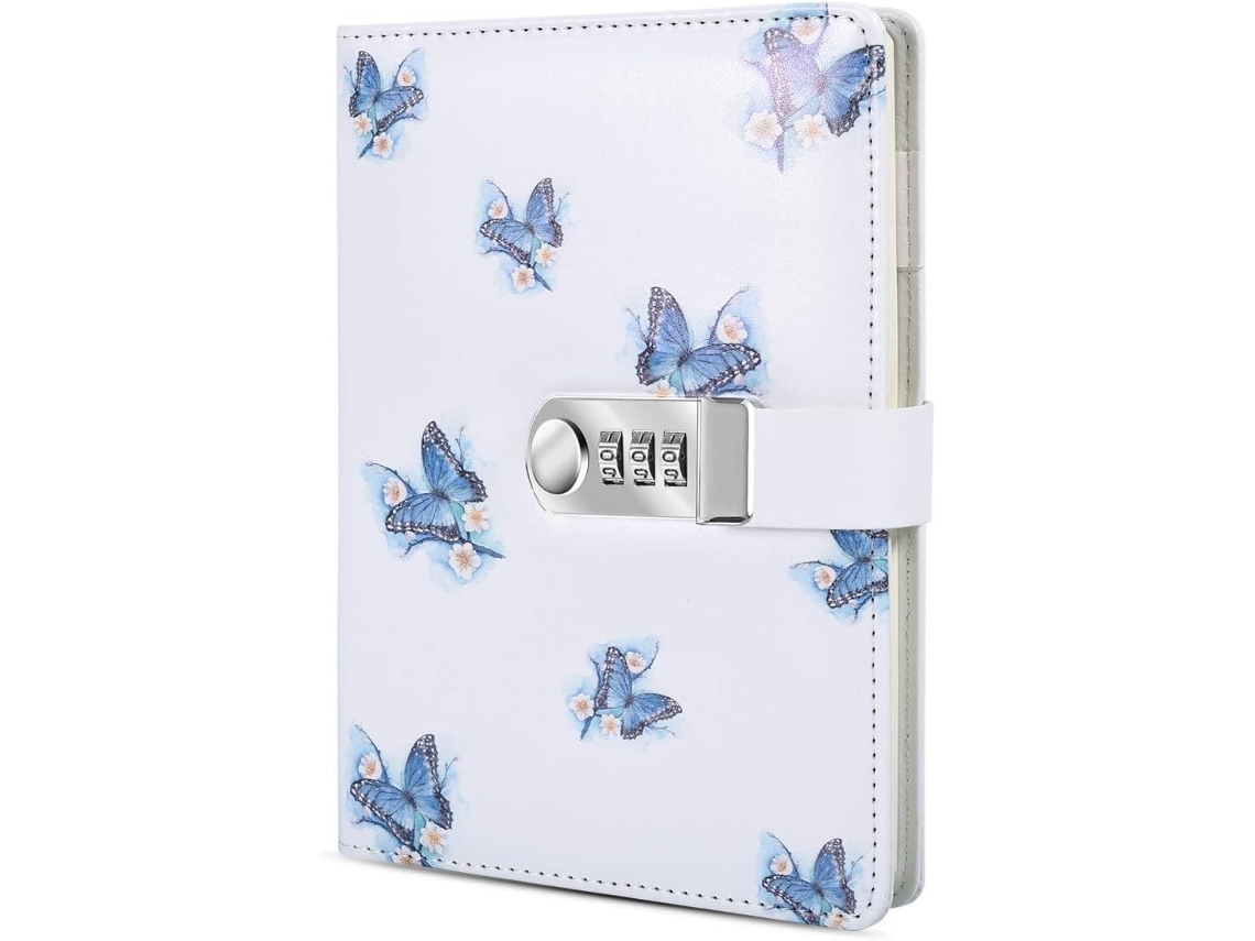 Agenda Criativa A5 com Senha e Cadeado, em Couro Pu, com Trava de Combinação. Caderno Diário com Senha e Trava BRILVIBERA (estilo 1)