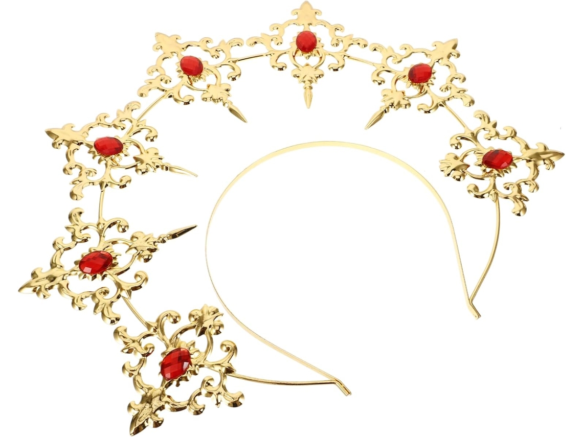 Coroa Dourada Para Bolo, Acessório De Cabelo, Tiara, Tiara De Cosplay De Deusa Metálica, Lolita
