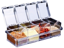 Organizador De Temperos Conjunto 4 Peças Acrílico Cozinha