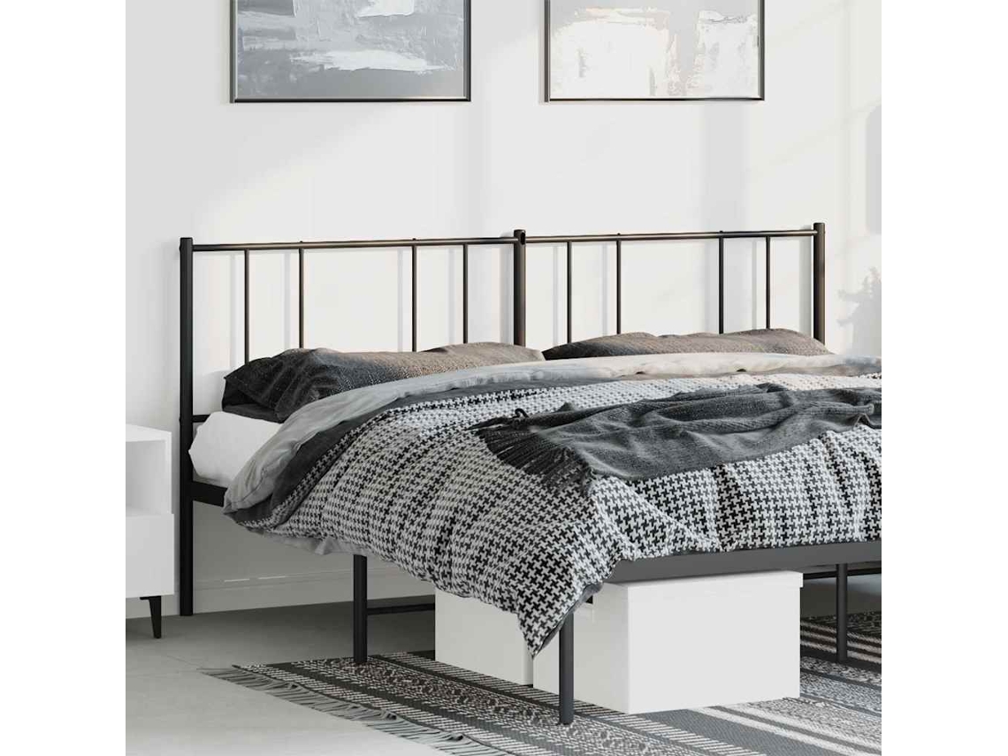 Vidaxl Cabeceira De Substituição 180 Cm Metal Preto