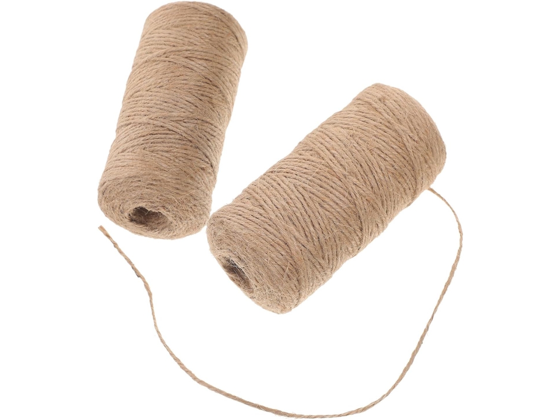Pacote com 2 Barbante de Juta Natural Trançado Healeved, Rolos, 100% Fibras Naturais, Cordão Resistente para J