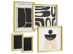 Conjunto De Pinturas Formas Abstratas Mármore Espelharte (5 Peças)