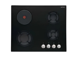 Placa de Gás e Discos Elétricos AIRLUX AV647HBK (Gás e Elétrica - 62 cm - Preto)