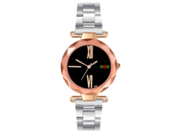 Relógio de Pulso Casual Fashion Unisex com Pulseira de Aço e Movimento de Quartzo Prata