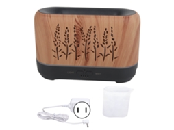 Laxiscreed Umidificador Com Luz De Chama, Aromaterapia E 200ml, Recortes Em Madeira Clara