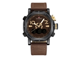 Relógio Eletrônico Quartz Masculino de Pulso com Pulseira Pu 3atm Resistente À Água Moderno