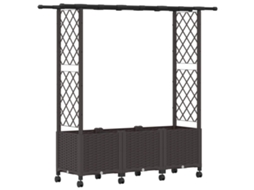 Conjunto 1 Canteiro De Jardim Elevado Vidaxl Castanho Polipropileno (162,5 X 40 X 142 Cm)