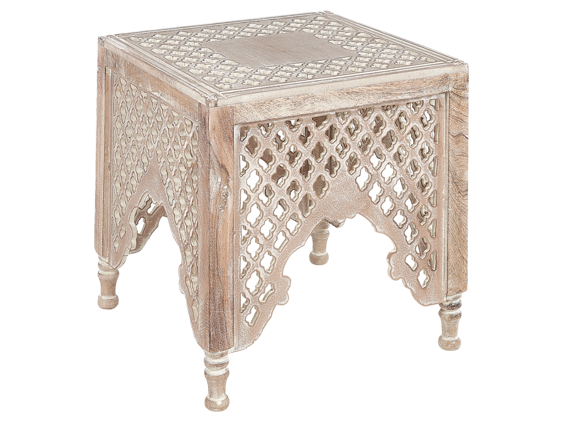 Mesa De Centro Beliani Kadma De Mdf Marrón 40x40x40