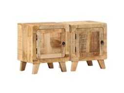 Bedside Cabinet, Bedside Cabinets Vidaxl Marrom Madeira De Mangueira (n/a)