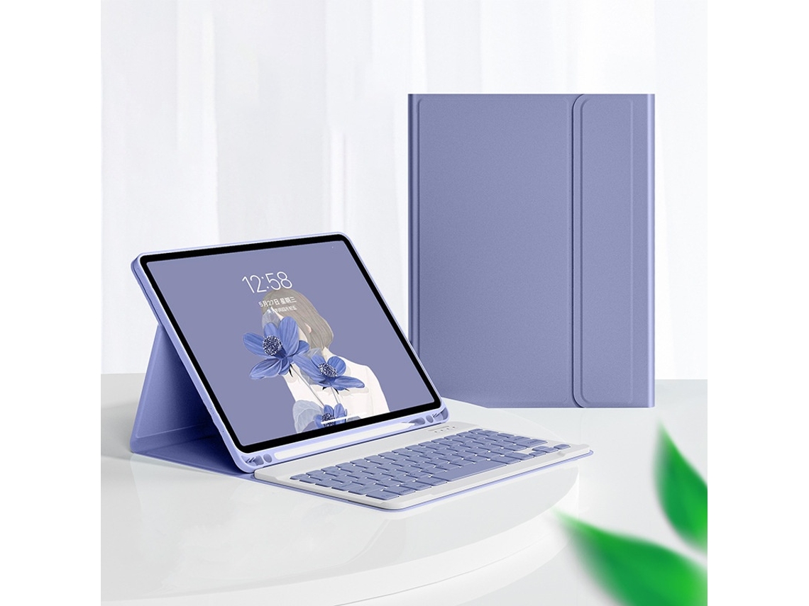 Capa Com Teclado Bluetooth Para Ipad 10.9, 2022, Roxo Escuro