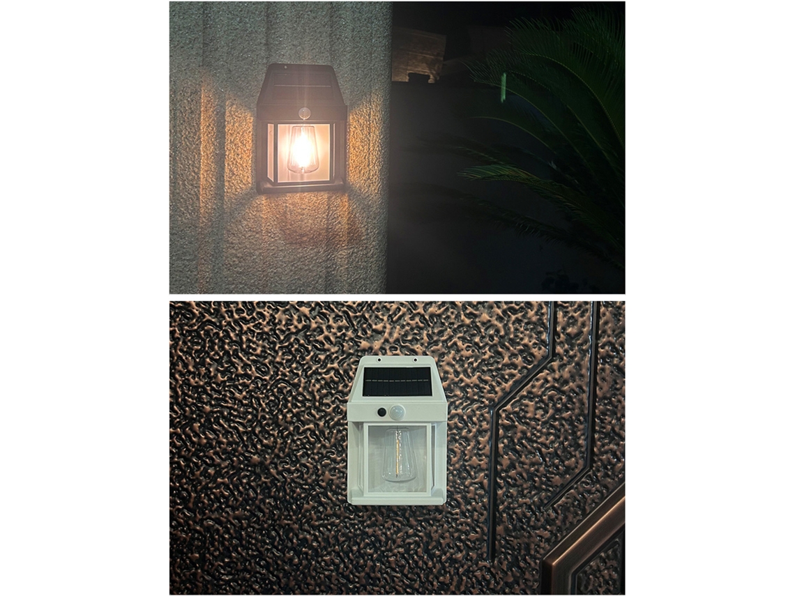 Rebe-luz Solar Exterior De Parede Com Sensor Humano 3 Modos 1800mah Jardim Vila Pátio Garagem Balcão