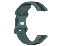 Bracelete para Garmin Forerunner 55 20Mm Fivela Borboleta Pulseira de Relógio de Silicone de Duas Cores Verde-Preto VENISYMLIS