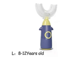 Escova de Dentes Infantil em Formato U, Silicone com Rotação 360 ​​graus e Cabo para L Impeza Bucal. GOKOCO