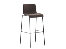Banco de bar Hover tecido Estrutura de 4 pernas marrom/preto CLP