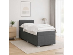 Vidaxl Cama Box Spring Com Colchão Cinzento-escuro 80 X 200 Cm Tecido