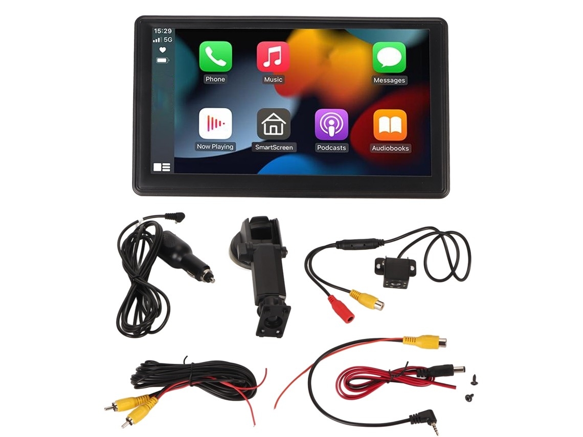 Sistema De Som Automotivo Bluetooth De 7 Polegadas Com Wireless Carplay, Android Auto, Câmera De Ré, Cartão De Memória De 64 Gb, Yhl