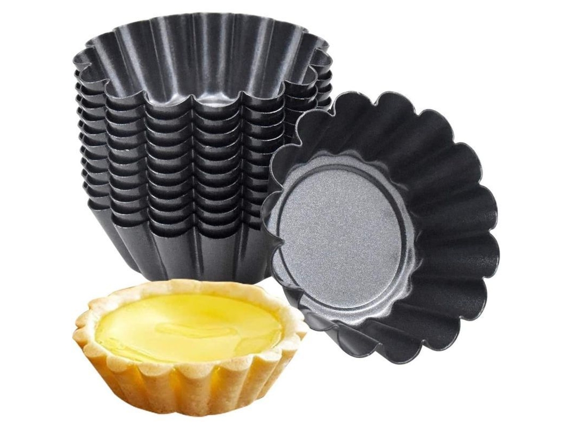 Omni-12 Moldes Para Tartaletas De Carbono, Molde De Pasteles Y Magdalenas Mini Con Diseño Antiadherente
