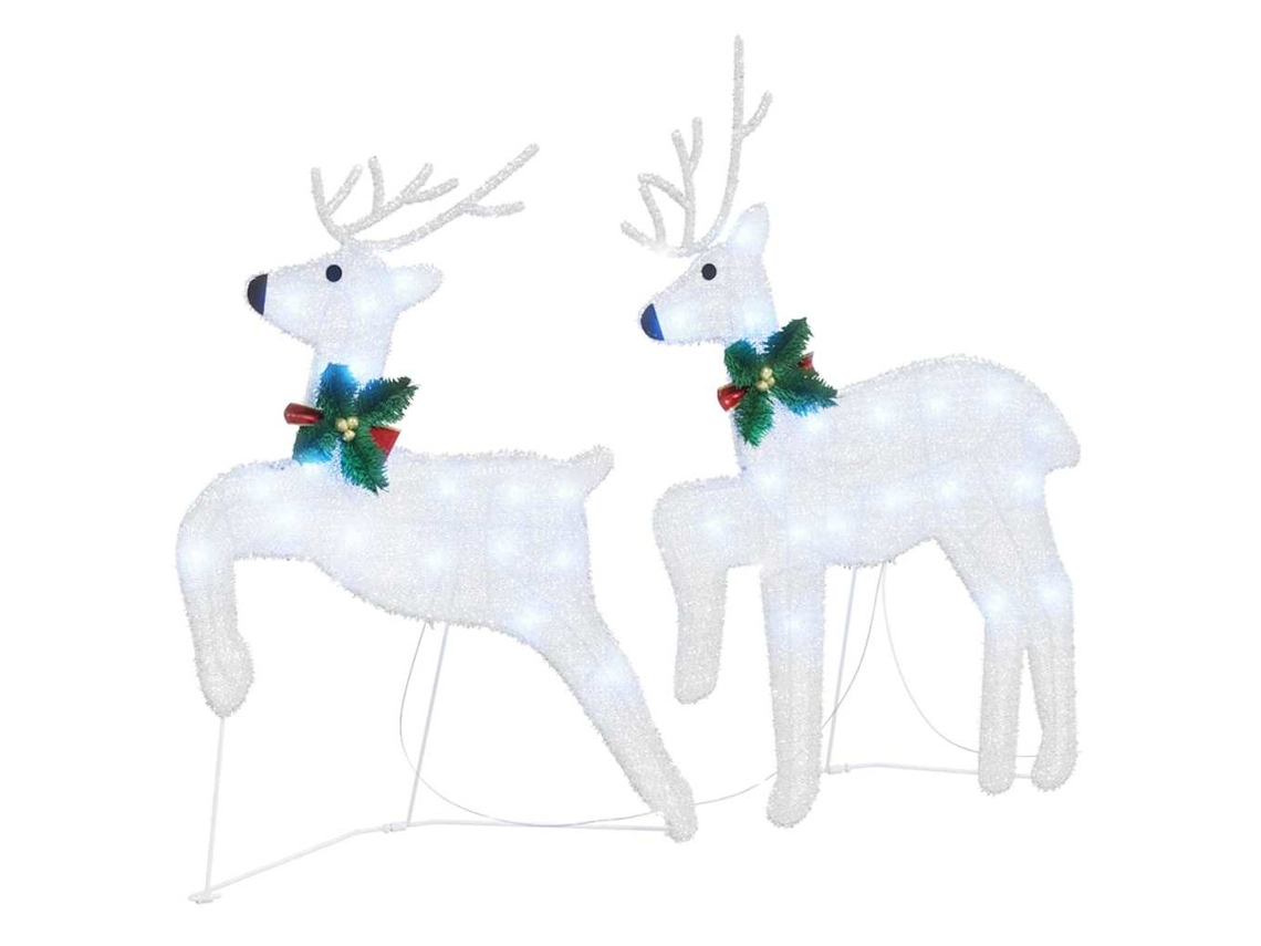 Conjunto 2 Decoração De Natal Vidaxl Branco Frio Tecido (45 X 19 X 65 Cm)