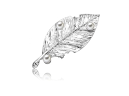 Broche De Cobre Com Pérola Falsa Brilhante Prateado Para Decoração
