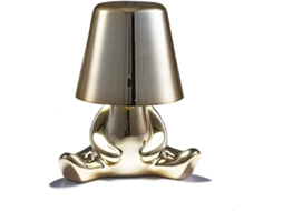 Rebe lâmpada de Mesa Thinker com Controle Táctil Estátua Dourada Led Recarregável 3 Tomos de Luz Decorativa para Lar e Escritório